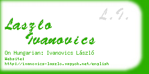 laszlo ivanovics business card