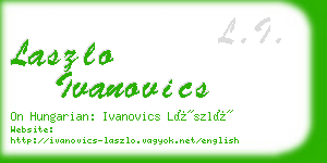 laszlo ivanovics business card